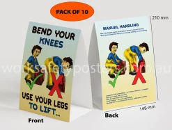 Manual Handling Table Top Safety Card – Pack of 10