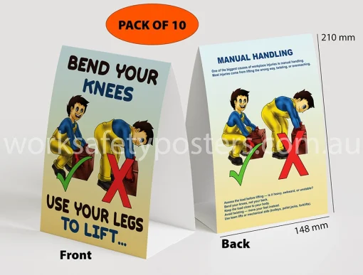 Manual Handling Table Top Safety Card – Pack of 10 5 Manual Handling Table Top Safety Card – Pack of 10