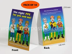 PPE Table Top Safety Card – Pack of 10